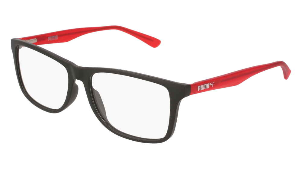 Puma Optical Frame Unisex Black Red Transparent