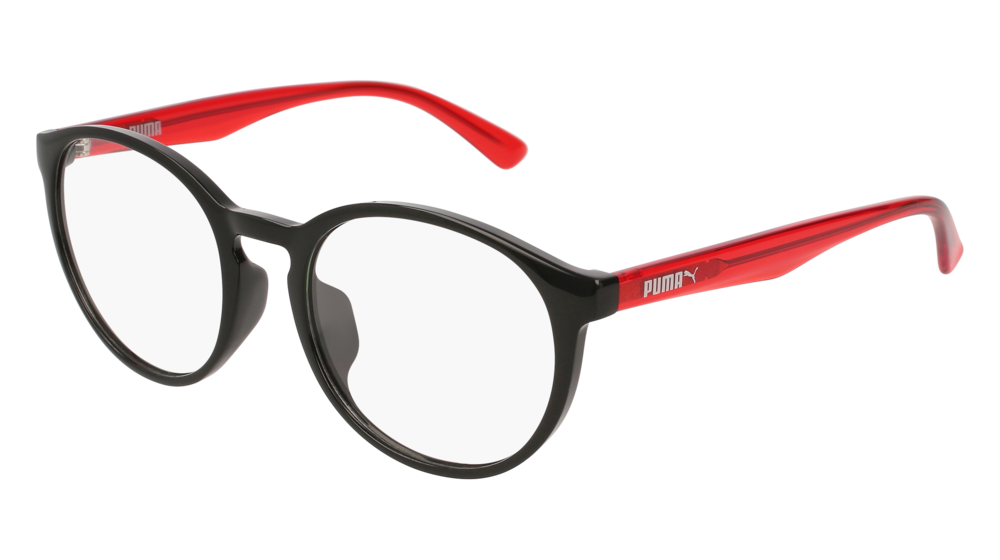 Puma Optical Frame Unisex Black Red Transparent