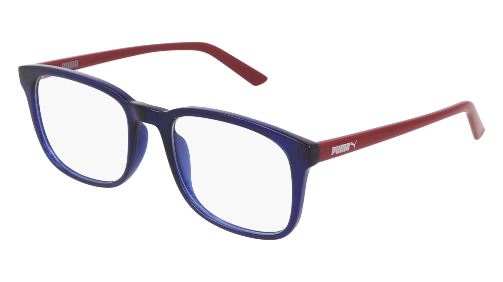 Puma Optical Frame Unisex Blue Red Transparent