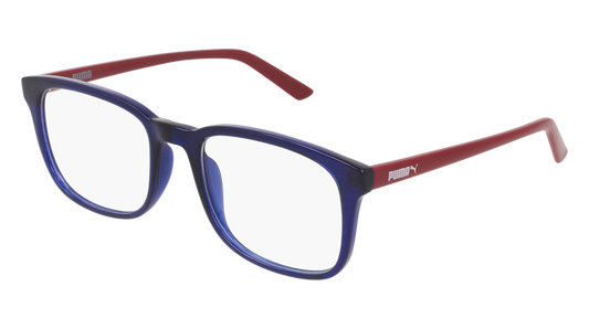 Puma Optical Frame Unisex Blue Red Transparent