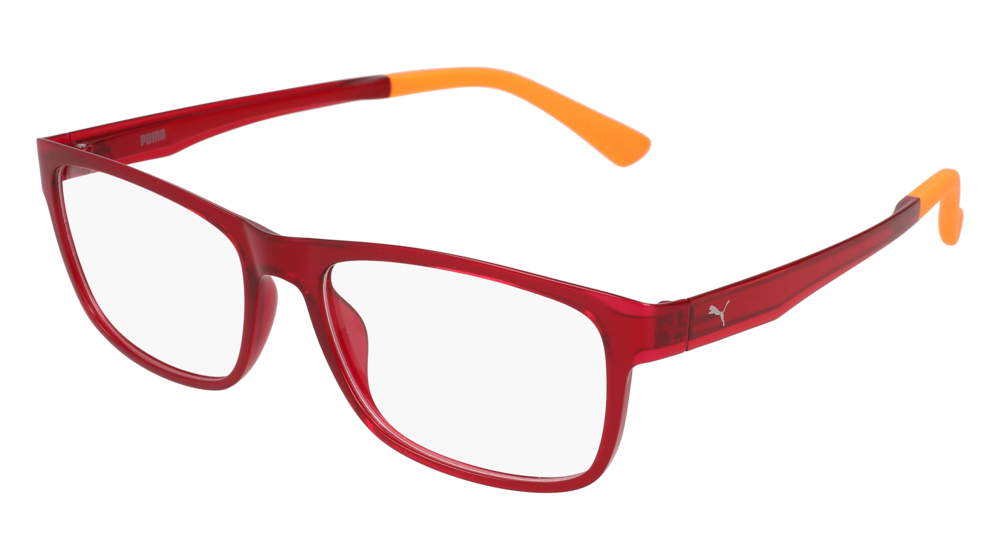 Puma Optical Frame Unisex Burgundy Burgundy Transparent