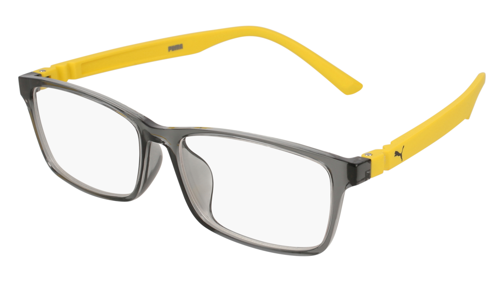 Puma Optical Frame Unisex Grey Yellow Transparent