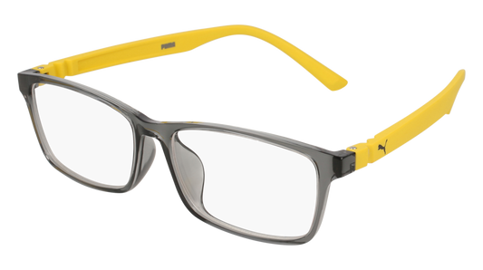 Puma Optical Frame Unisex Grey Yellow Transparent