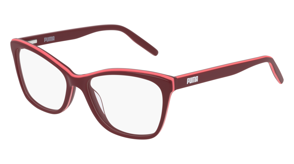 Puma Optical Frame Woman Burgundy Burgundy Transparent