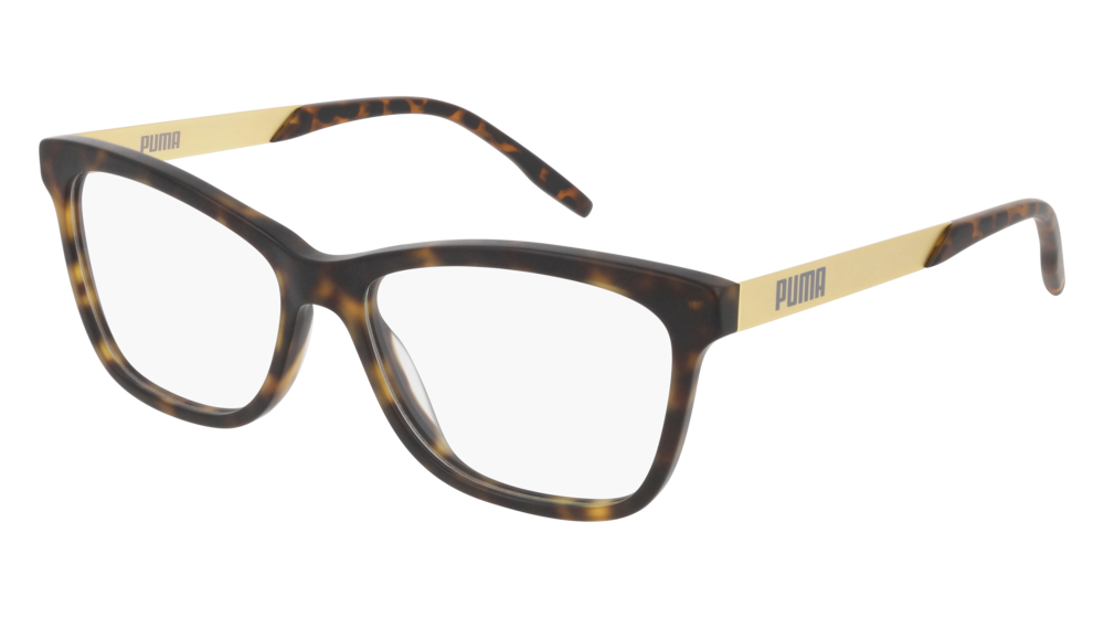 Puma Optical Frame Woman Havana Gold Transparent