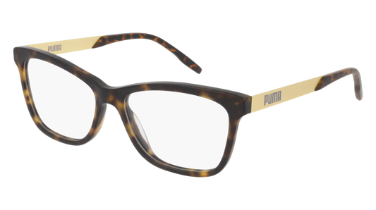 Puma Optical Frame Woman Havana Gold Transparent