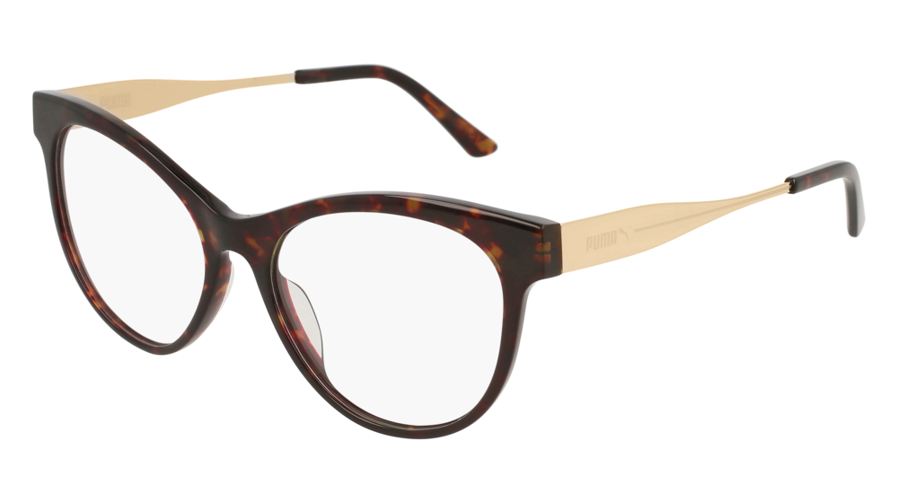 Puma Optical Frame Woman Havana Gold Transparent