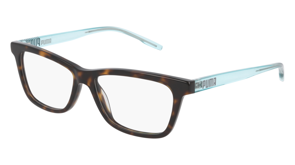 Puma Optical Frame Woman Havana Light Blue Transparent