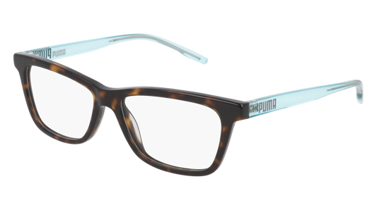 Puma Optical Frame Woman Havana Light Blue Transparent