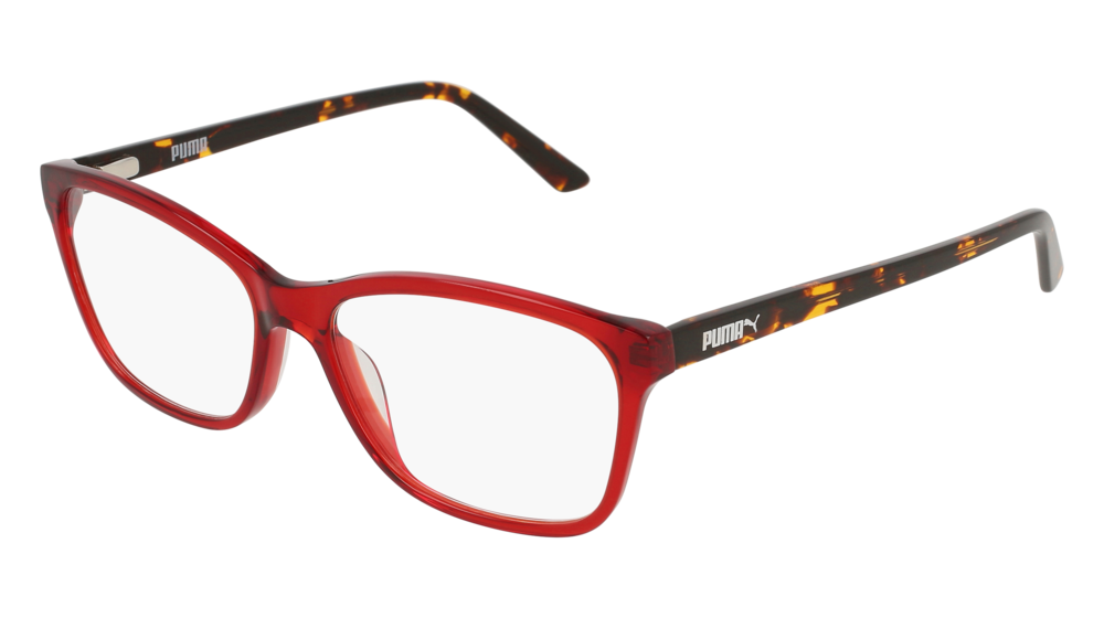 Puma Optical Frame Woman Red Havana Transparent