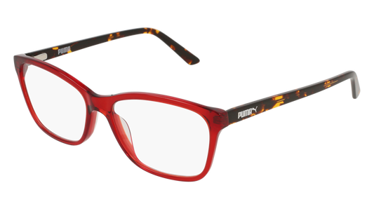 Puma Optical Frame Woman Red Havana Transparent