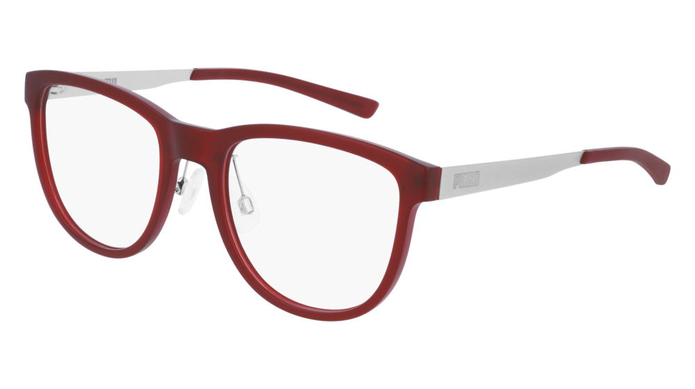 Puma Optical Frame Woman Burgundy Silver Transparent