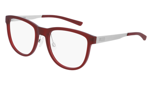 Puma Optical Frame Woman Burgundy Silver Transparent