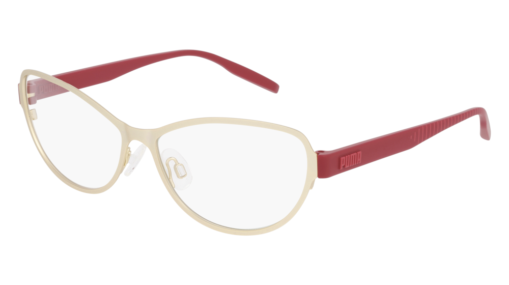 Puma Optical Frame Woman Gold Red Transparent