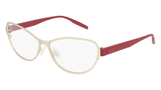 Puma Optical Frame Woman Gold Red Transparent