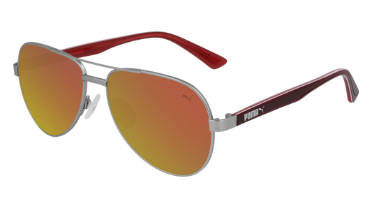 Puma Sunglass Kid Silver Burgundy Red