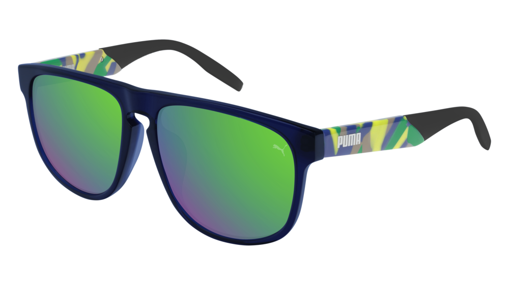 Puma Sunglass Man Blue Havana Green