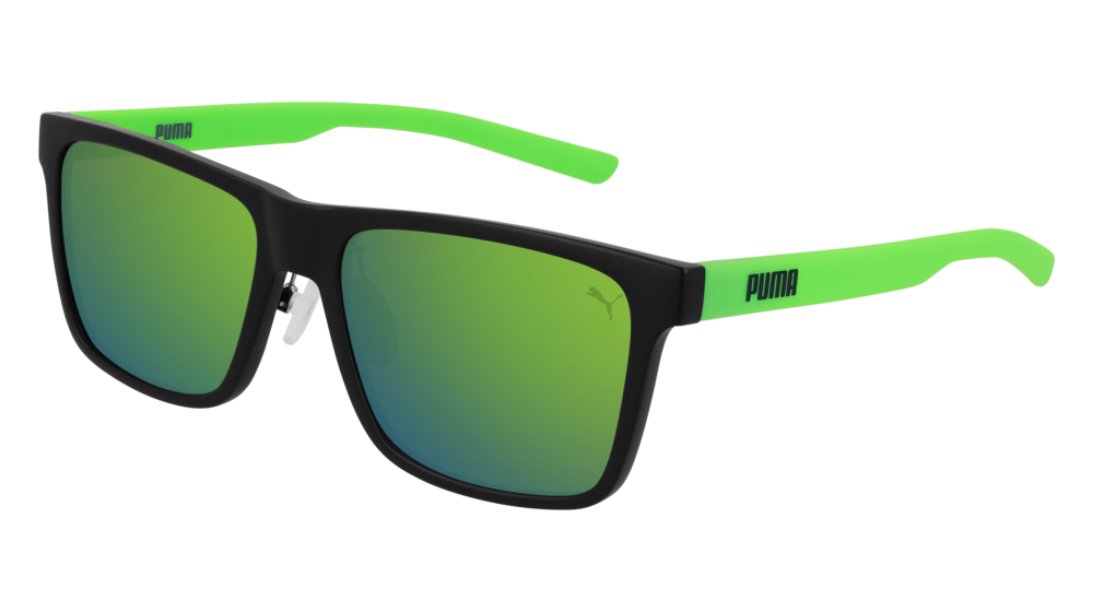 Puma Sunglass Man Black Green Green