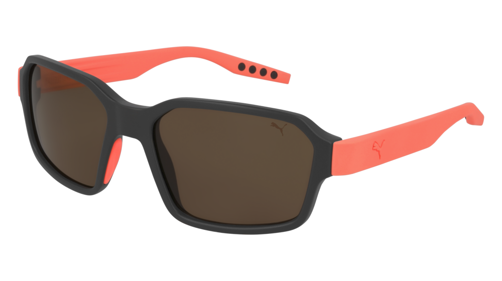 Puma Sunglass Man Black Orange Brown