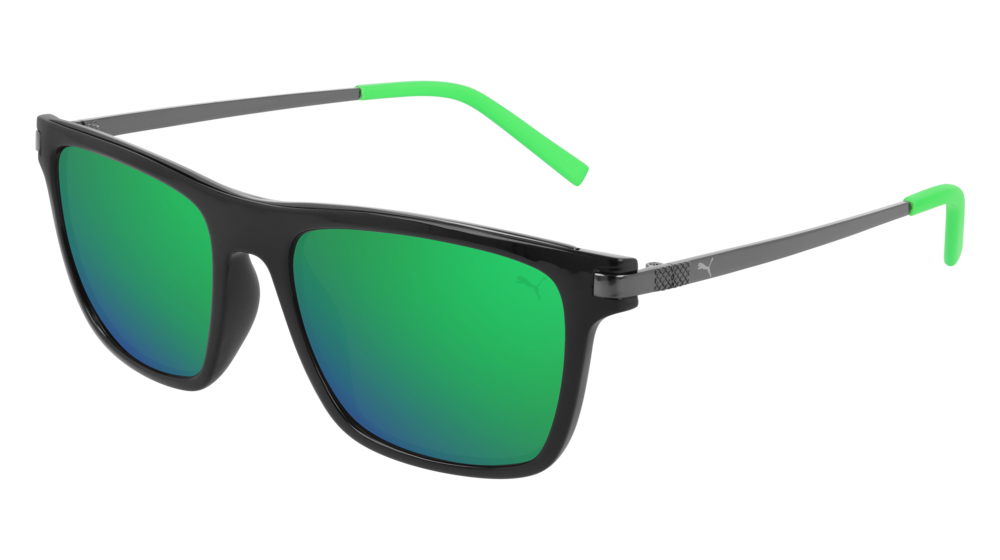 Puma Sunglass Man Black Ruthenium Green