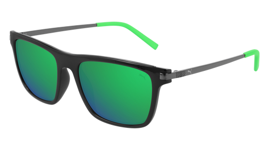 Puma Sunglass Man Black Ruthenium Green