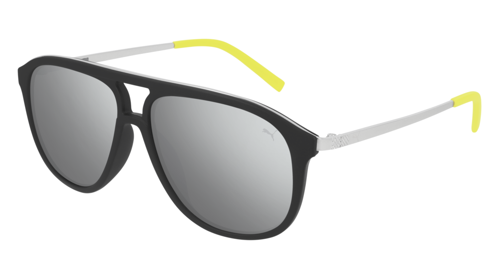 Puma Sunglass Man Black Silver Silver