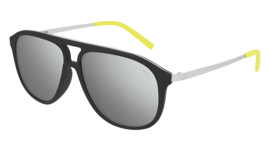 Puma Sunglass Man Black Silver Silver