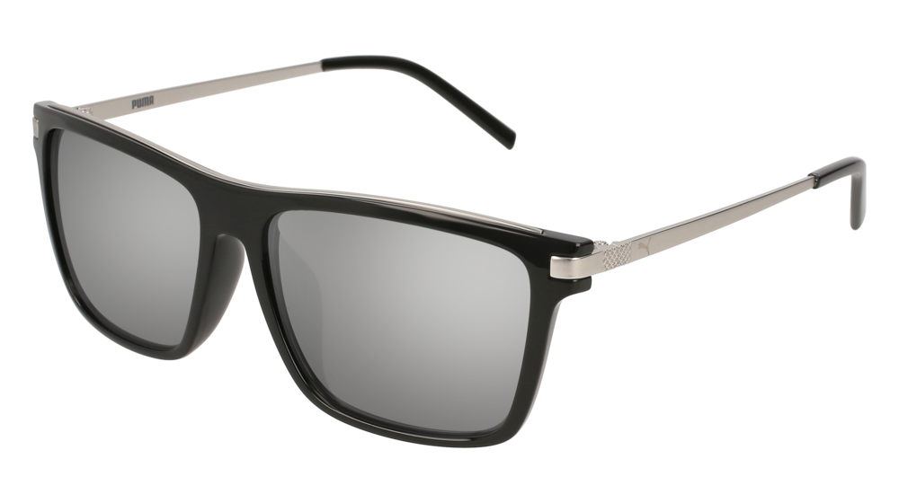 Puma Sunglass Man Black Silver Silver