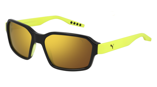 Puma Sunglass Man Black Yellow Gold