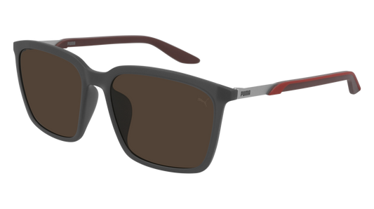 Puma Sunglass Man Grey Burgundy Brown