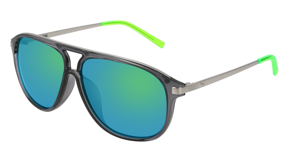 Puma Sunglass Man Grey Silver Green