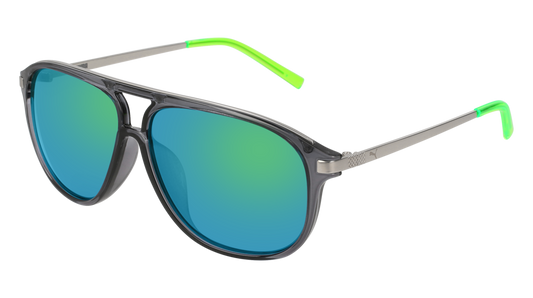 Puma Sunglass Man Grey Silver Green