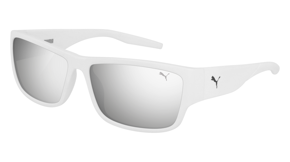 Puma Sunglass Man White White Silver