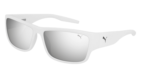 Puma Sunglass Man White White Silver