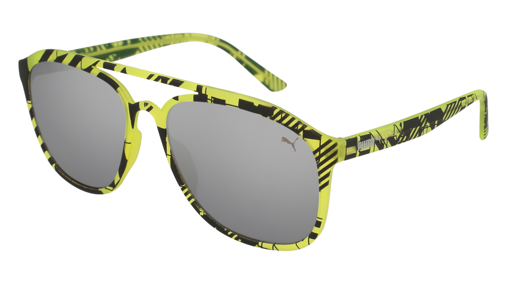 Puma Sunglass Man Yellow Yellow Silver