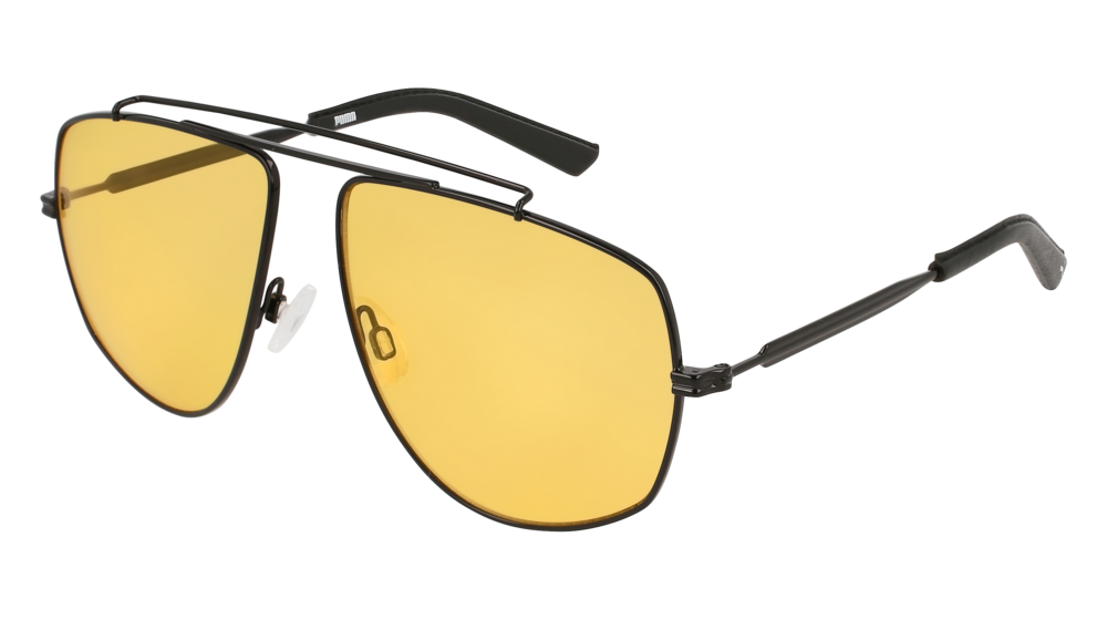 Puma Sunglass Man Black Black Yellow