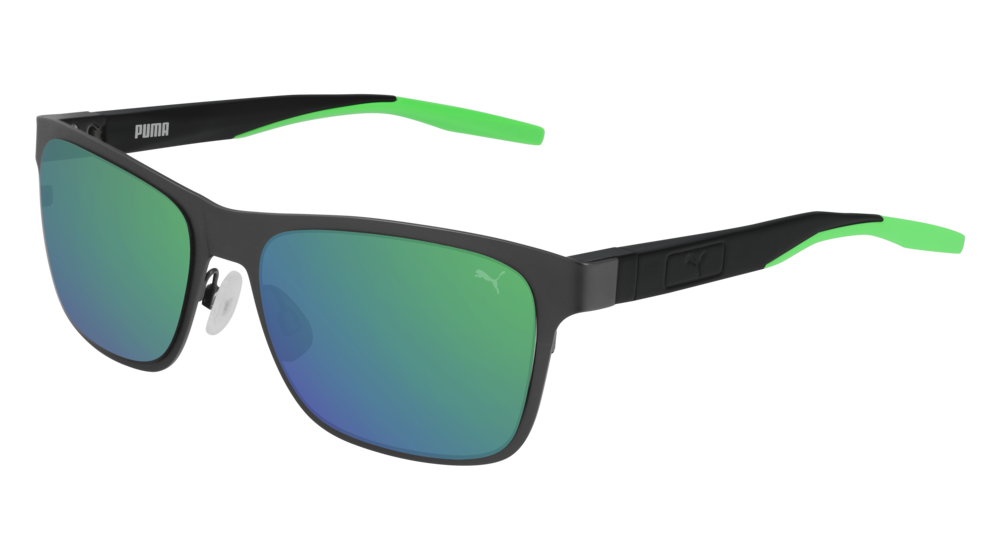 Puma Sunglass Man Ruthenium Black Green