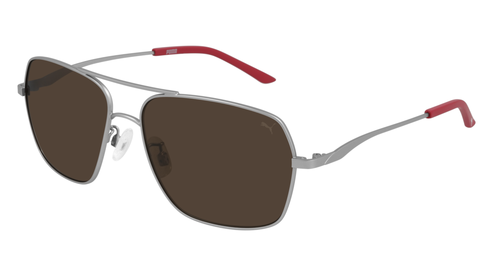 Puma Sunglass Man Silver Silver Brown