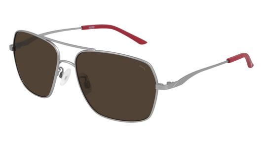 Puma Sunglass Man Silver Silver Brown