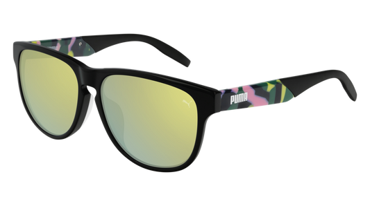 Puma Sunglass Unisex Black Havana Yellow