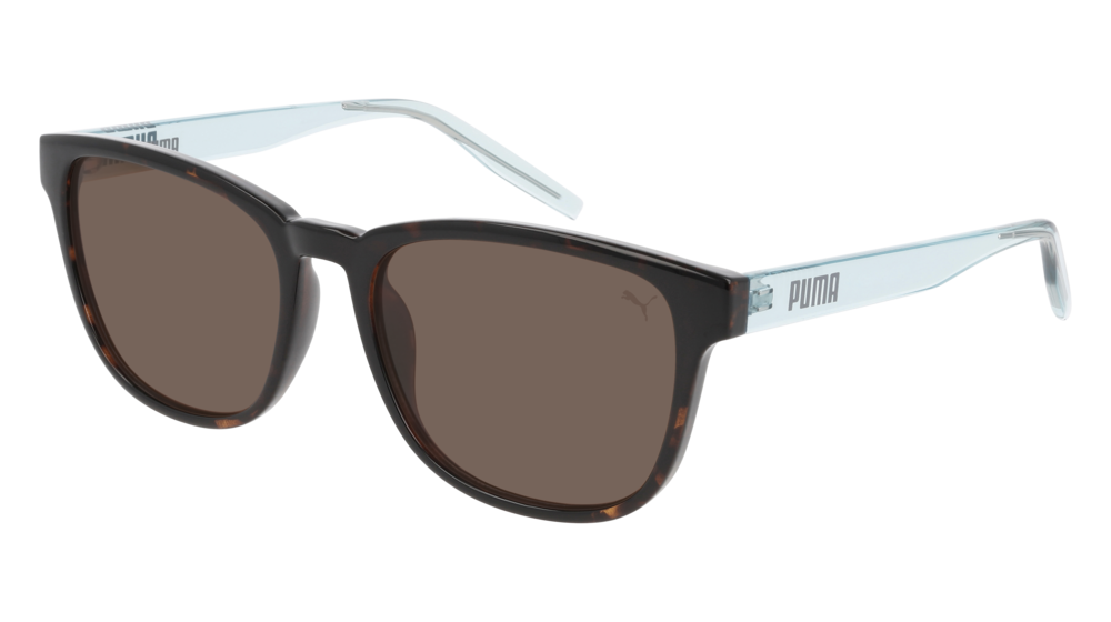 Puma Sunglass Unisex Havana Light Blue Brown