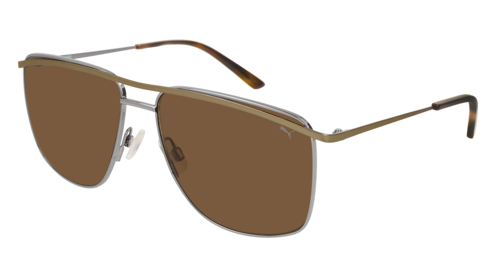 Puma Sunglass Unisex Gold Gold Brown