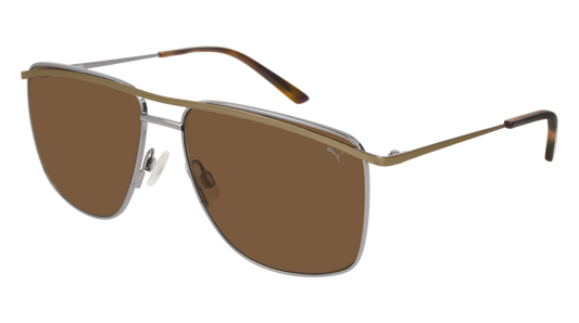 Puma Sunglass Unisex Gold Gold Brown