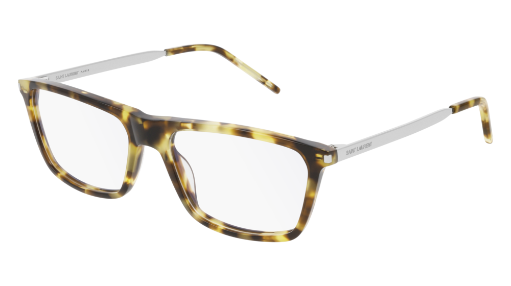 Saint Laurent Optical Frame Man Havana Silver Transparent