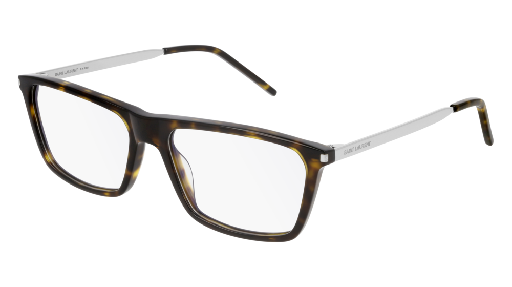 Saint Laurent Optical Frame Man Havana Silver Transparent