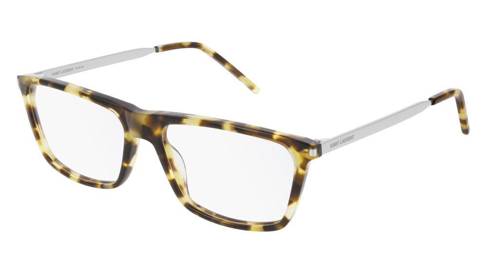 Saint Laurent Optical Frame Man Havana Silver Transparent