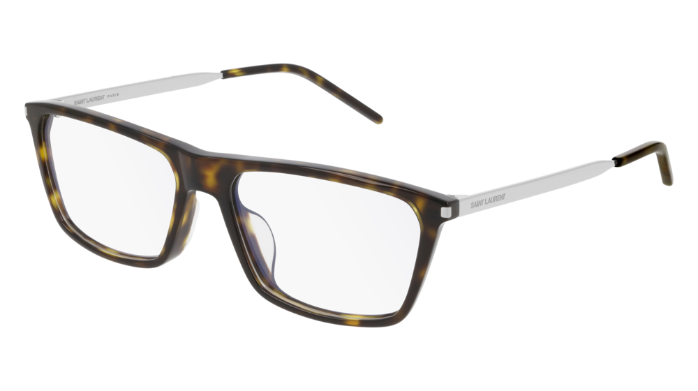 Saint Laurent Optical Frame Man Havana Silver Transparent