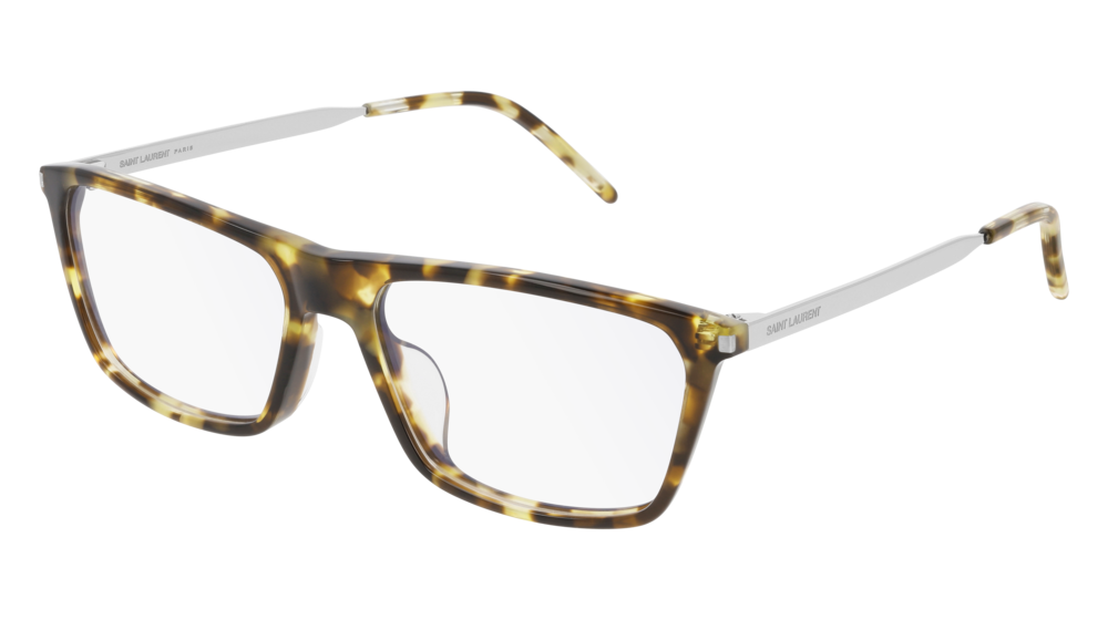 Saint Laurent Optical Frame Man Havana Silver Transparent