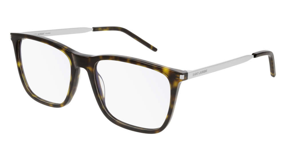 Saint Laurent Optical Frame Man Havana Silver Transparent