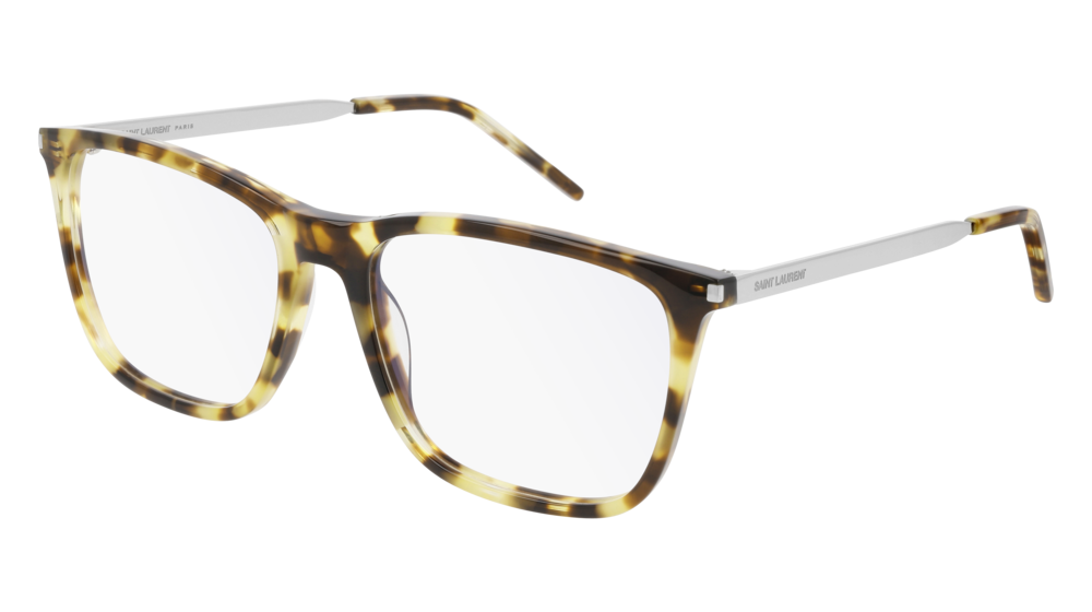 Saint Laurent Optical Frame Man Havana Silver Transparent